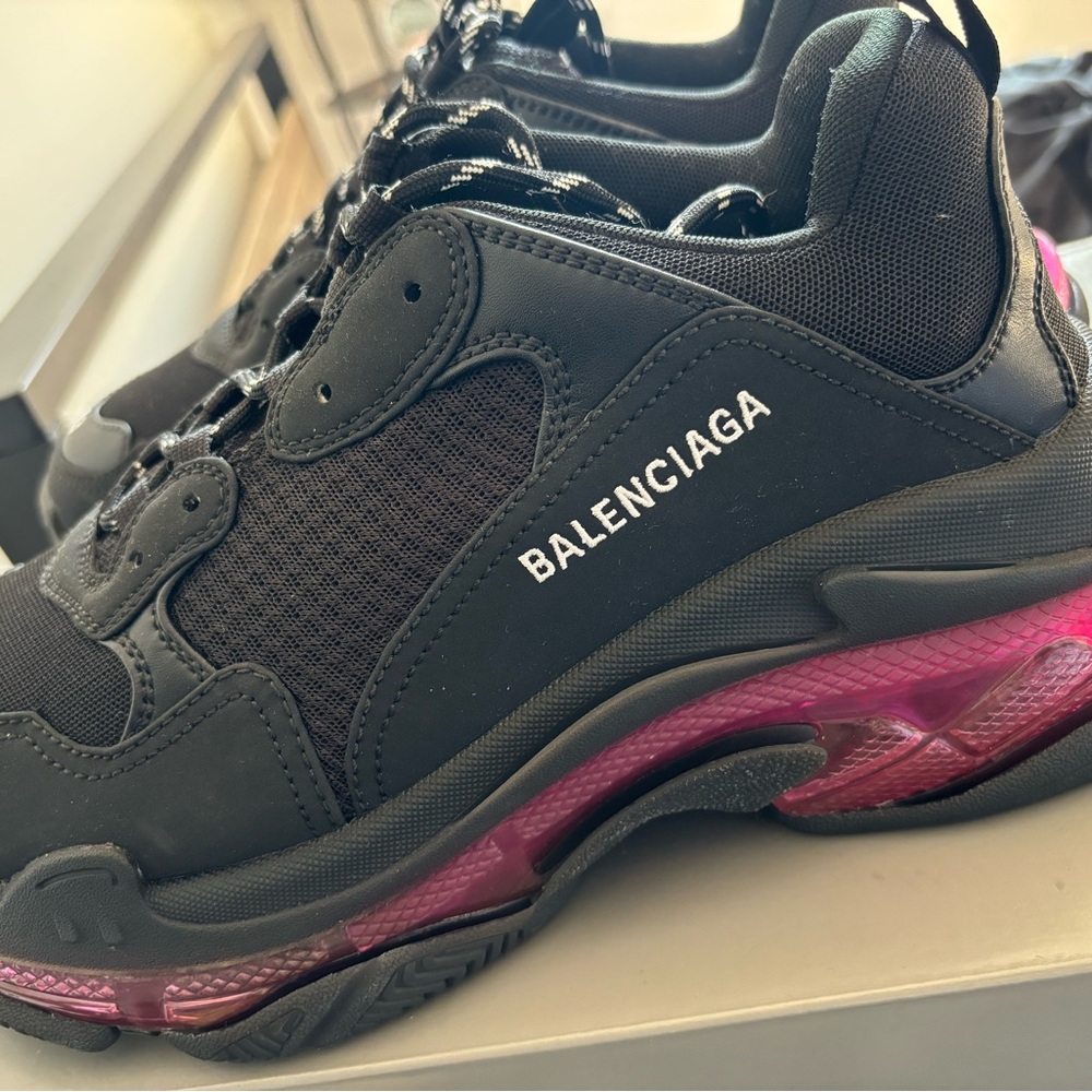 Balenciaga Triple S Sneakers Black/Plum - Picture 9 of 12